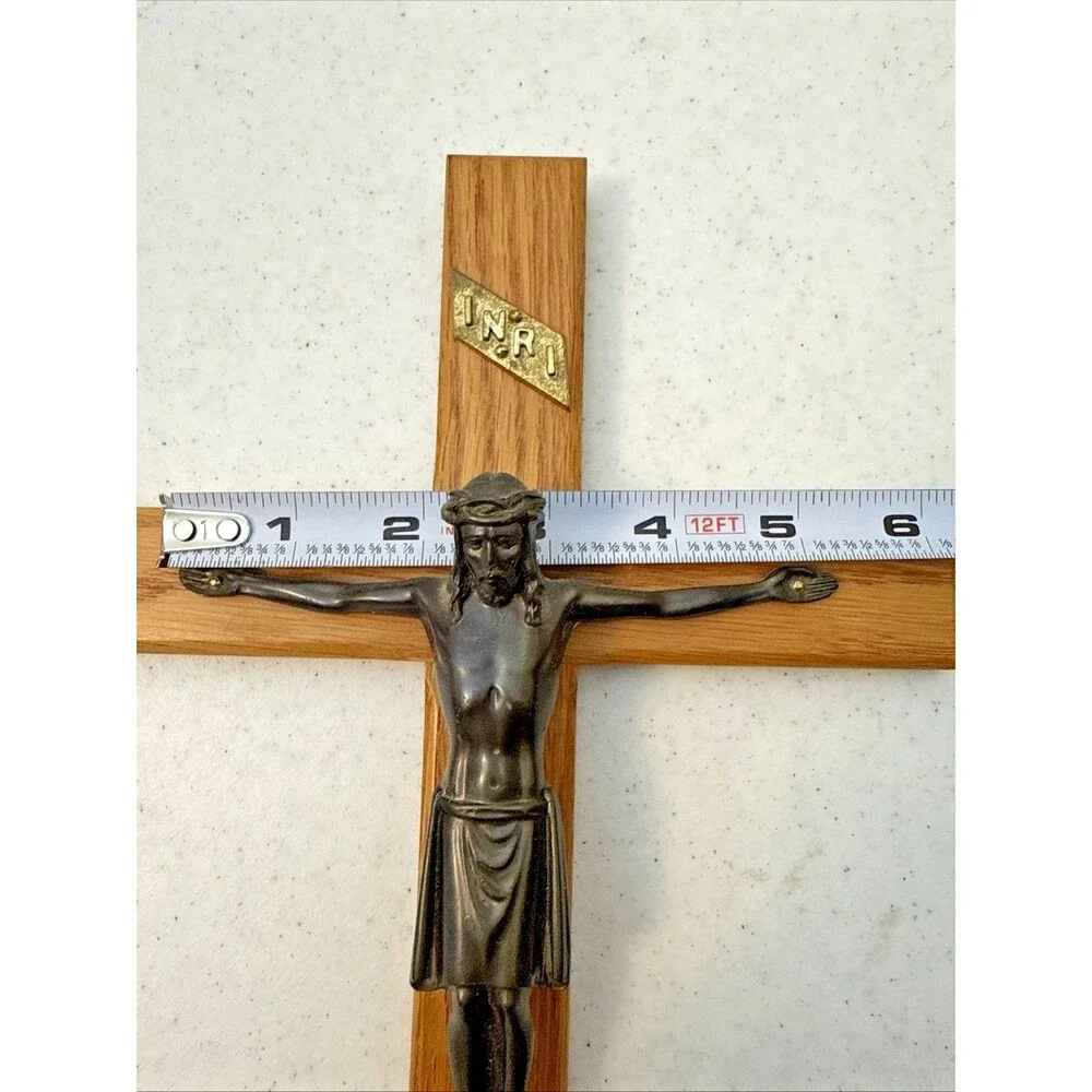 Wooden Wall Crucifix Cross Jesus INRI Religious Catholic Wall Hang